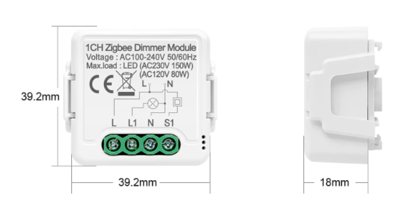 1 rühma Zigbee valguse hämarduslüliti moodul