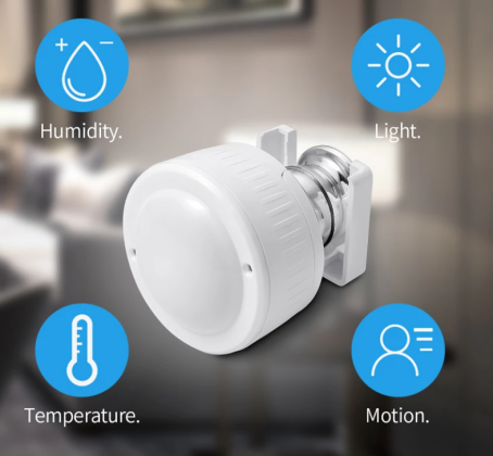 ZigBee multisensor 4 in 1 Liikumine, Niiskus, Valgus, Temperatuur