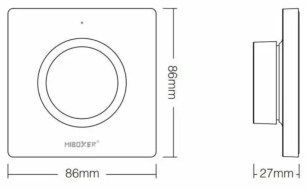 LED DIMMER / CCT WHEEL WALL SWITCH, WHITE, CR2032, K1